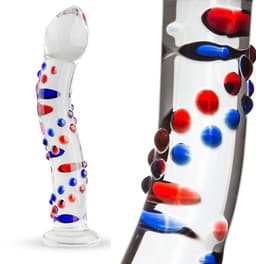 Gildo - Glazen G-Spot/Prostaatdildo No. 3 - Glazen Dildo - Gebogen Schacht - Genopte Structuur - Multi Coloured — thumbnail 16