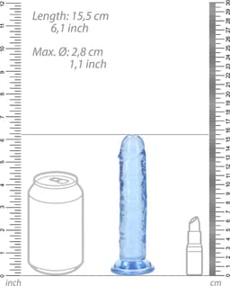 Shots - RealRock REA150BLU1 - Straight Realistic Dildo Suction Cup - 6'' / 14,5 - Blue — thumbnail 4
