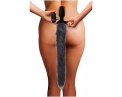 Vibrerende Anaal Plug Met Vossenstaart - Vibrerende ButtPlug - Grijs