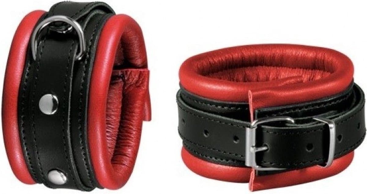Enkelboeien 5 cm breed - zwart/rood — afbeelding 1