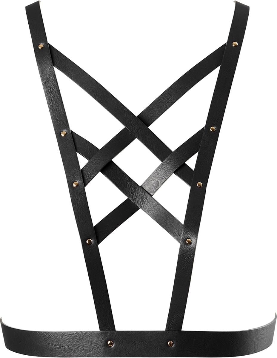 Bijoux Indiscrets Maze Net Cleavage Harnas - Zwart — afbeelding 1