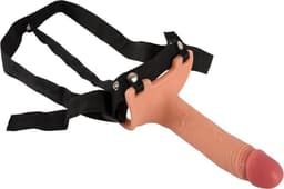Realistixxx – Strap on - Siliconen Holle Natuurlijke Voorbind Dildo met Balzak Stretcher 19.5 cm – beigeig — thumbnail 2