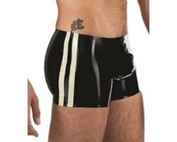 Mister B Rubber Trunks zwart met witte bies large