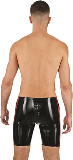Mister B rubber fucker shorts zwart met rode bies xs — thumbnail 2