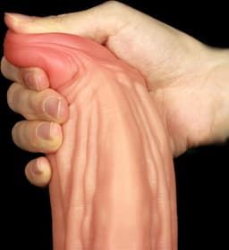 25 cm dubbellaags platina siliconen lul — thumbnail 3