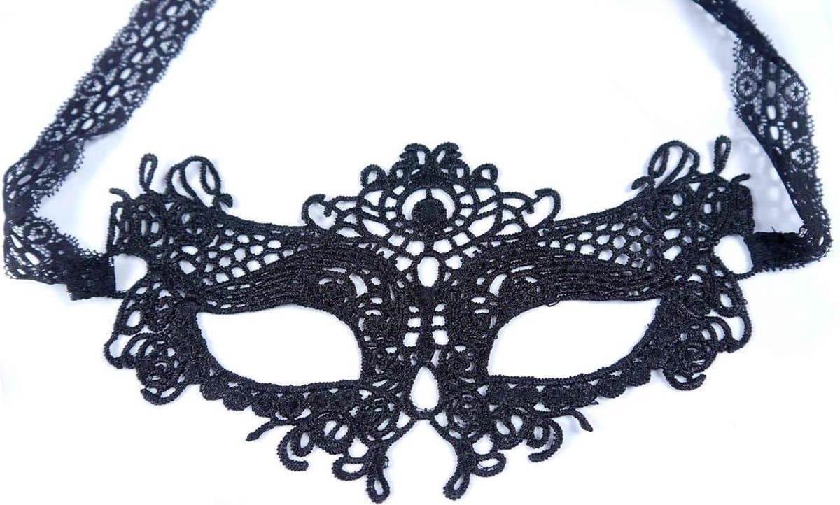 Power Escorts - Venetiaans Masker - Love Mask - Fetish Power - Kinky Mask - Zwart - 61-00023 - stijlvolle verpakking - voor stoute Spelletjes — afbeelding 1