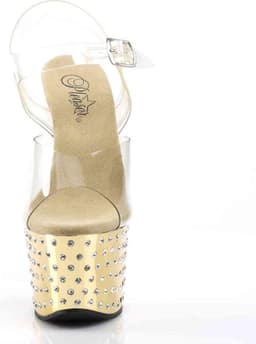 Pleaser - STARDUST-708 Sandaal met enkelband, Paaldans schoenen - Paaldans schoenen - 38 Shoes - Goudkleurig — thumbnail 2