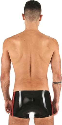 Mister B Rubber Trunks zwart met rode bies large — thumbnail 2