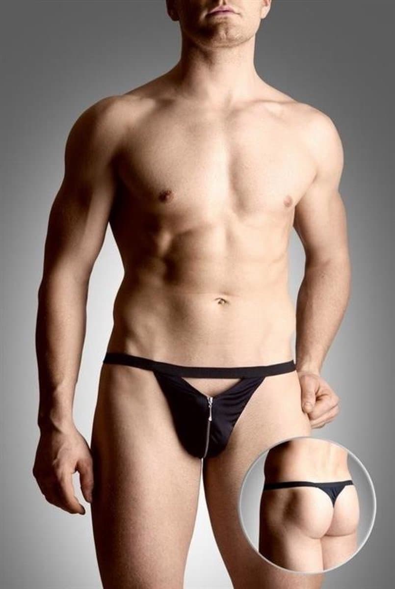SoftLine Collection - Sexy heren string met rits aan de voorkant zwart S t/m L — afbeelding 1