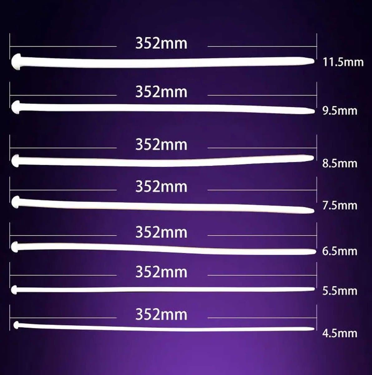 7-delige penisplug dilator set - penis plug - Siliconen urethtrale plug - Plasbuis stimulator - Medical play - 4.5 t/m 11/5MM - Mannelijke masturbator — afbeelding 1