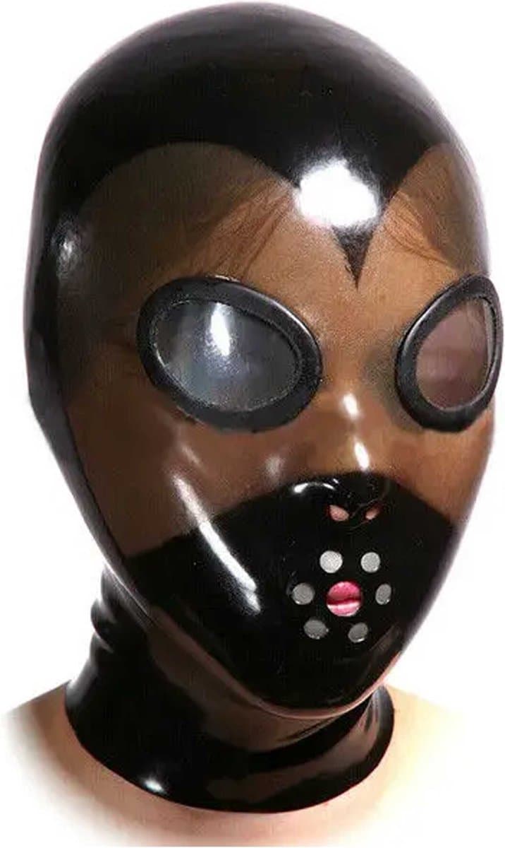 4MM Dikte latex rubberen masker - Unisex - Maskerade - Ogen Neus en mond functie - Fetisj - 100% Echte materialen - BDSM - Voor maat L en XL — afbeelding 1