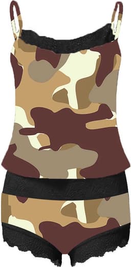 Erotische Militair ARMY set vrouwen - Sexy soldaat - Sexy leger outfit - Short en topje - Nachtkleding - Pyjama — thumbnail 4