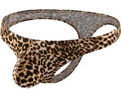 LekkerStout Luipaard String - Tanga - Bruin - Sexy Herenondergoed | M | ( LS146 )