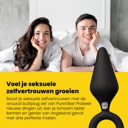PureVibe® Arousal Buttplug Set met 3 verschillende groottes - Voor Mannen & Vrouwen - Sex Toys - Seksspeeltjes - Buttplugs - Butt plug - Anal Plug — thumbnail 2