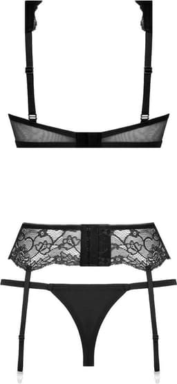 Christine le Duc - 3 delige BH set - Lingerie Erotisch - Jarretelgordel - Marzia - Zwart - S/M — thumbnail 11