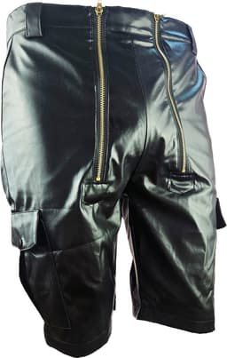 BNDGx® - Korte Broek Heren - Maat XL - Open kruis Erotische Sex kleding - Nep Leer BDSM porno outfit Man Rollenspel kleding — thumbnail 6