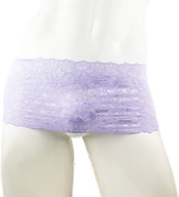 BamBella® Slip Paars lila open kruis kant voor mannen - S/M - doorzichtig Erotische onderbroek Sexy Lingerie Heren - Zwart mannen ondergoed slip — thumbnail 6