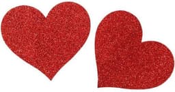 Rode glitter hart tepel stickers - erotische tepelstickers — thumbnail 4