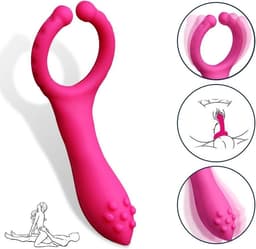 Multifunctionele  Vibrator- waterdichte dildo voor Koppels en Stellen- Masturbator - Roze — thumbnail 5