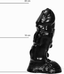 All Black - Dildo Met Aders - 18 x 4 cm - Zwart — thumbnail 2