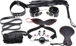 Bondage Set De Luxe 8 Items - Mooie set voor beginners en gevorderden - Sexpakket voor koppels - Spannend voor koppels - Sex speeltjes - Luxe set - Sex toys - Erotiek - Bondage - Sexspelletjes voor mannen en vrouwen – Seksspeeltjes - Stimulator — thumbnail 1