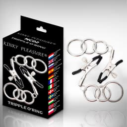 Kinky Pleasure - Tripple O'ring - NC02 - Nipple Clamps - Tepel klem - tepel klemmen - Metaal — thumbnail 1