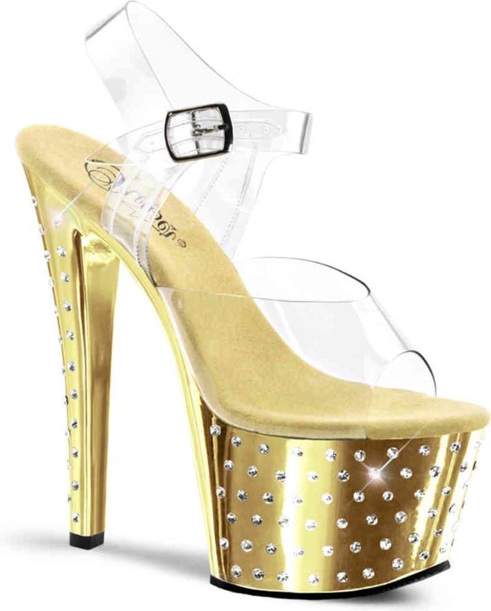 Pleaser - STARDUST-708 Sandaal met enkelband, Paaldans schoenen - Paaldans schoenen - 40 Shoes - Goudkleurig — afbeelding 1