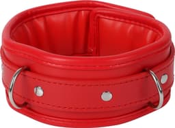 Banoch - Collar & leash Red - Halsband en Riem - Rood met zilver - bdsm — thumbnail 6