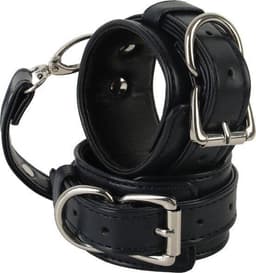 Banoch | enkelboeien van pu leer | zwart / zilver| bondage — thumbnail 15