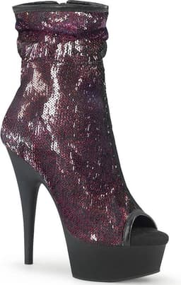 Pleaser - DELIGHT-1008SQ Plateau Laarzen - US 9 - 39 Shoes - Zwart/Paars — thumbnail 1