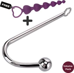 Anal Hook - Anaal Haak + GRATIS Anaal toy - Anal Beads - Anaal Dildo - Anale Speeltjes - g spot - DISCREET verpakt - Anale haak - Anal Plug - ∅ 30 mm bal - Toy - Kink - BDSM - Combi Pack — thumbnail 3