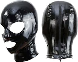 100% Latex Masker BDSM - Capuchon - Open mond - Ogen - Neusgaten - Rollenspel - Unisex - Extreme SM - Cosplay - MAAT S/M — thumbnail 5