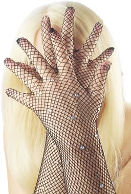 BamBella® Sexy Erotische Handschoenen Kant met steentjes Zwart onesize — thumbnail 5