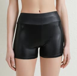 Faux lederen stretching short - Elastisch - BDSM Broekje - Sexy lingerie - Voor haar - Hoge Taille - Porno - Uitdagend — thumbnail 3