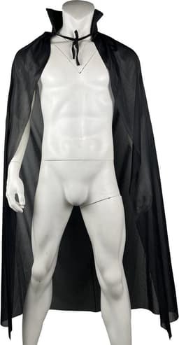 Doorschijnende Cape - BDSM - Erotisch - SM Meester - Heren Lingerie - Rollenspel Outfit - Clubwear - Transparant - Vampier - Tovenaar - Halloween — thumbnail 1