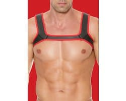 Shots - Ouch! Neopreen Harnas - L/XL black,red L/XL