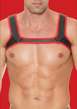 Shots - Ouch! Neopreen Harnas - L/XL black,red L/XL — thumbnail 1