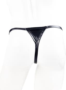BamBella® open kruis string Maat L/XL nep leer voor mannen - BDSM Erotische Sex kleding — thumbnail 2