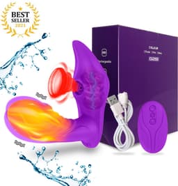 G2B® Clitoris Zuiger - Luchtdruk Vibrator met Afstandsbediening - Clitoris & G-spot Stimulator - Vibrators voor Vrouwen Realistisch & Koppels - 20 Standen - Verwarmd - Waterproof - Sex Toys Couples - Paars — thumbnail 9