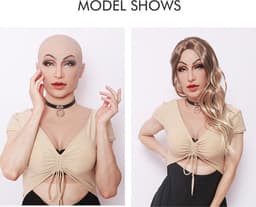 Siliconen Masker-Vrouwenmasker- Masker- Gezichtsmasker-Cosplay-Transgender-Travestie- Gezicht-Crossdresser- Cosplay — thumbnail 6