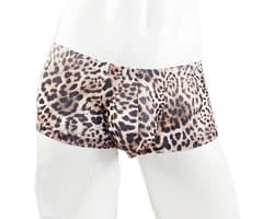 BamBella ® - Boxer short - Maat L/XL - Panterprint - Bruin Dun kant gaas stof Ondergoed