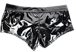 BamBella ® - Boxer short Maat XL Datex Zwart (Latex en stof SM kleding BDSM kruisloos erotische heren kleding — thumbnail 4