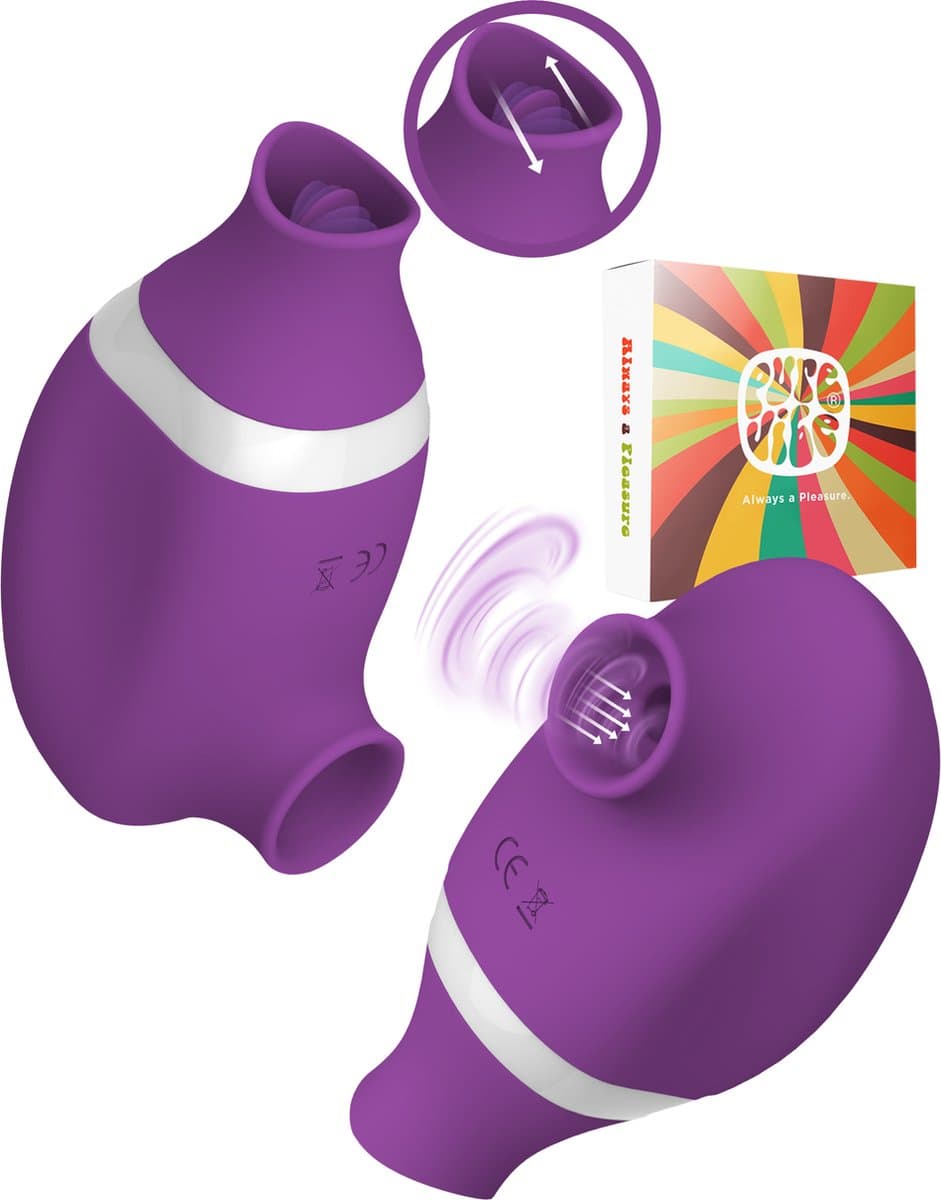 PureVibe® Oral Air-Pulse Lover Likkende Clitoris stimulator luchtdruk vibrator - vibrators voor vrouwen - Paars — afbeelding 1