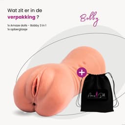 ME'ADAM - Amaze Dolls Bobby official - Masturbator - Realistisch - Pocket Pussy - 3 in 1 Vagina en Anus - Sex Toys voor Mannen - Kunstvagina Bruin — thumbnail 2