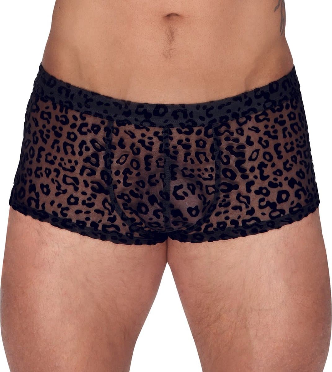 Noir Handmade - Leopard flock short Korte broek - 2XL - Zwart — afbeelding 1