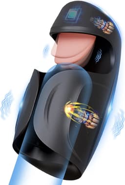 Automatische blowjob masturbator heren - Met realistische tong - Past om iedere penis - Penis stimulatie - Hevige orgasmes - 10 lik standen - 10 vibratiestanden — thumbnail 1