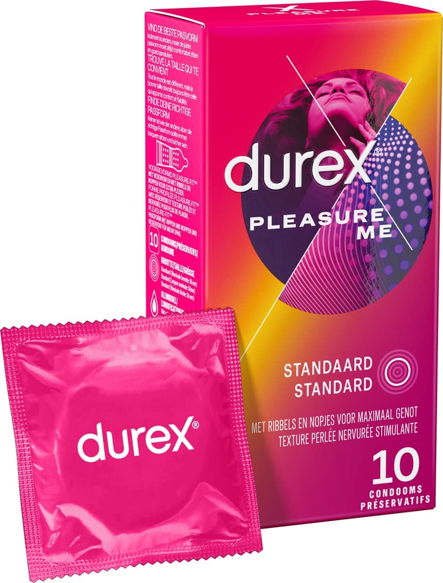 Durex - Condooms Pleasure Me - Met Ribbels en Noppen voor Extra Stimulatie - 10 stuks — afbeelding 1