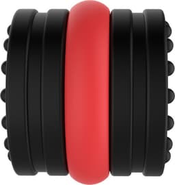 KG Siliconen Ballstrecher Met Ring Zwart-Rood — thumbnail 5