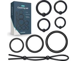 Dailyplay Siliconen Cockring - Set van 8 – Penisring voor Mannen en Koppels – Seks Toys – Seksspeeltjes – Verstelbaar - Eikelring