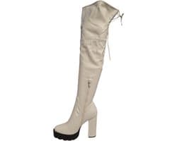 SALINYANG PLATEAU OVER THE KNEE LAARZEN WIT SIZE 40